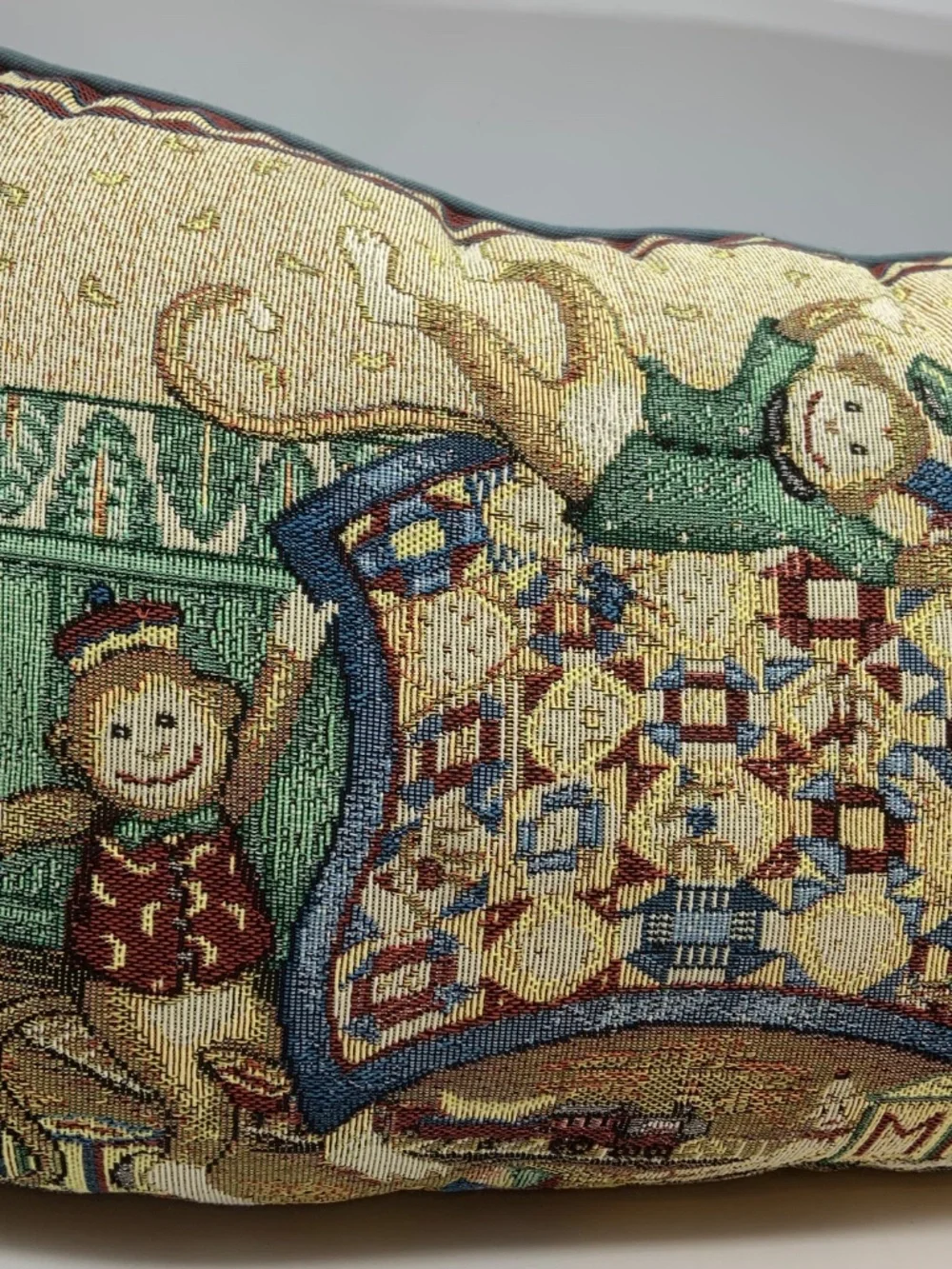 Vintage Monkey Business Cross Stitch Needlepoint Retro Accent Pillow 16
